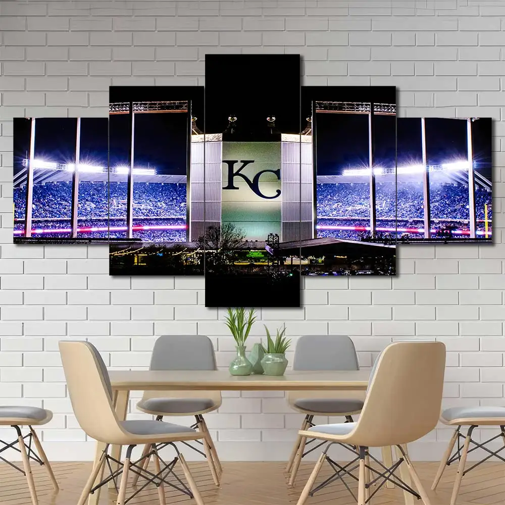 Kansas City Baseball Stadium Night Wall Art