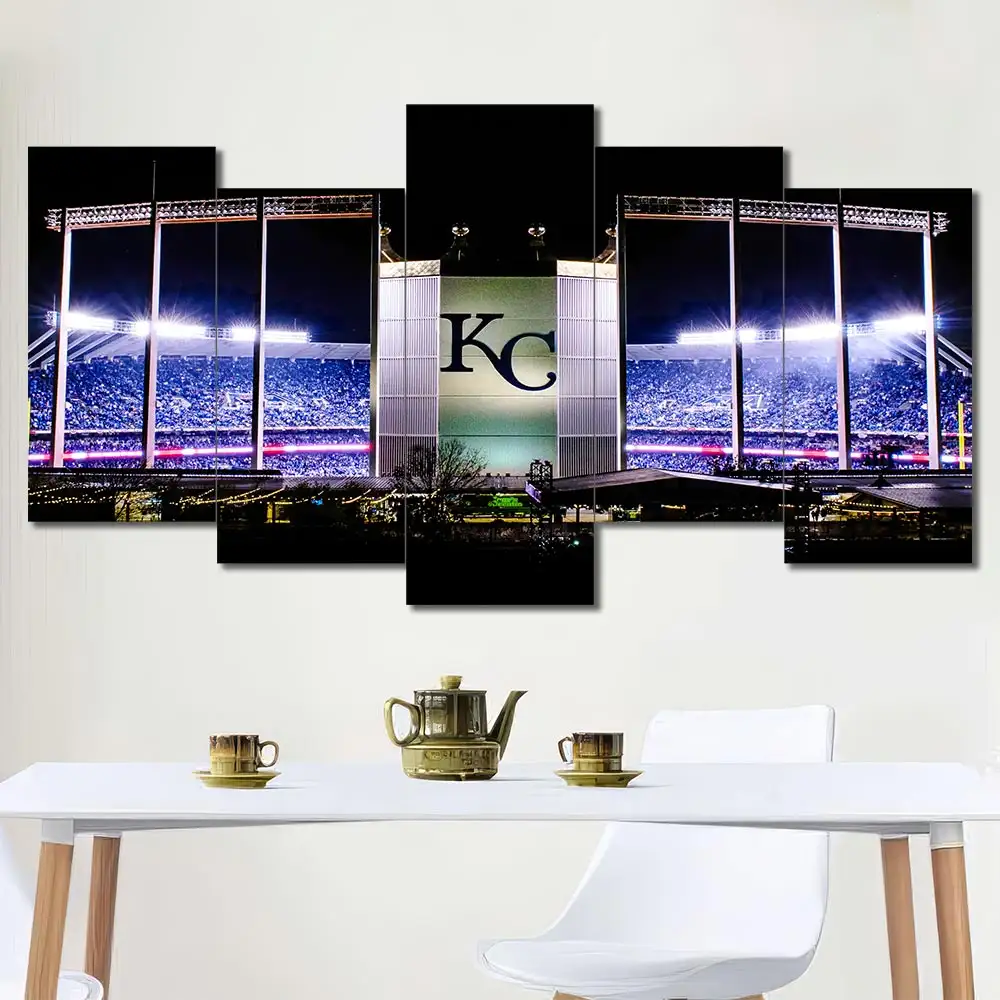 Kansas City Baseball Stadium Night Wall Art - Image 5