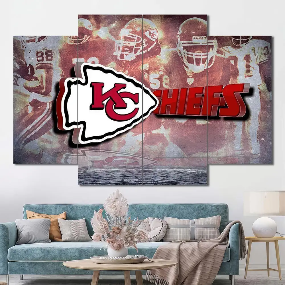 Kansas City Chiefs Vintage Collage Wall Art – Logo