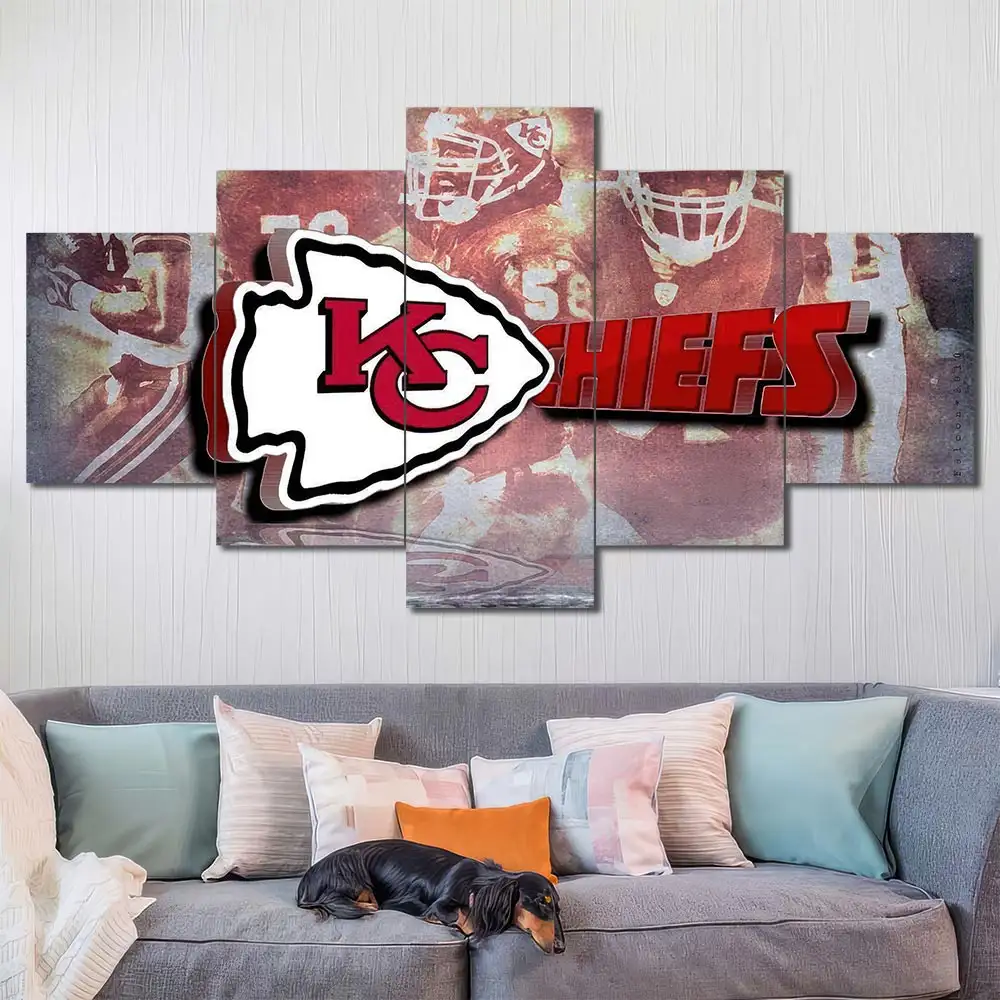 Kansas City Chiefs Vintage Collage Wall Art – Logo - Image 4
