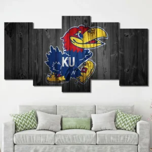 Kansas Jayhawks Rustic Logo Wall Art