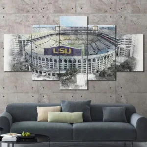 LSU Tiger Stadium Architectural Sketch Wall Art