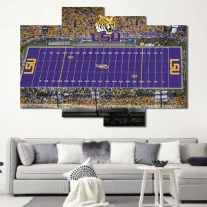 LSU Tiger Stadium Purple Field Wall Art