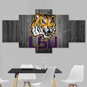 LSU Tigers Rustic Mascot Logo Wall Art