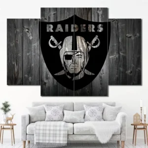Las Vegas Raiders Rustic Shield Wall Art