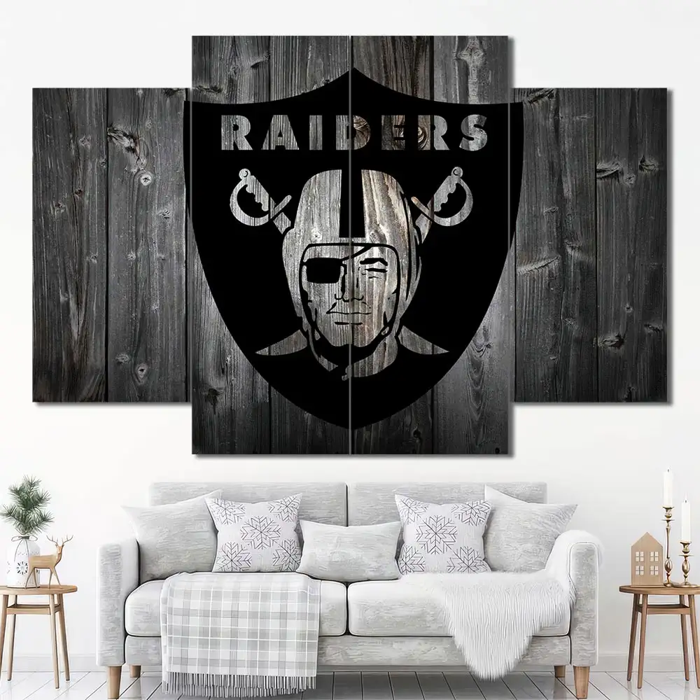 Las Vegas Raiders Rustic Shield Wall Art