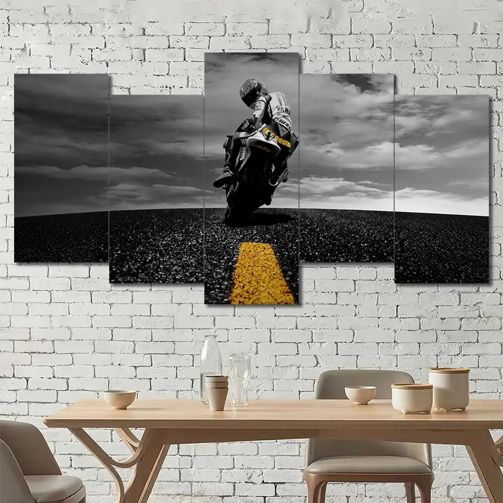 Lone Motorcycle Rider Wall Art – Open Road