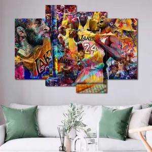 Los Angeles Lakers Number 24 Graffiti Wall Art – Collage