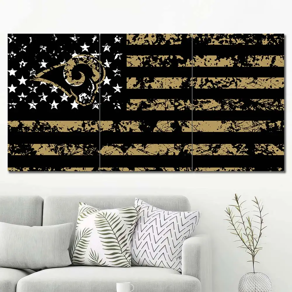 Los Angeles Rams American Flag Wall Art - Image 2