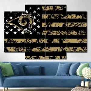 Los Angeles Rams American Flag Wall Art
