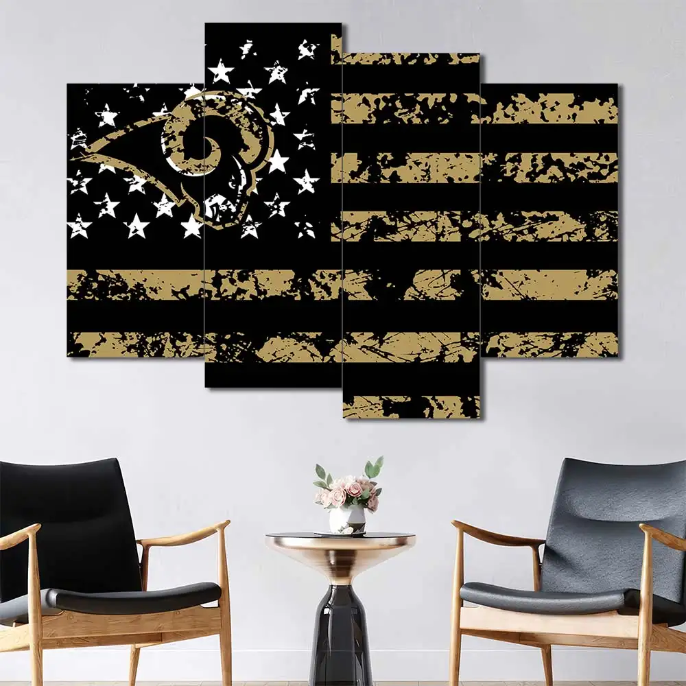 Los Angeles Rams American Flag Wall Art - Image 3