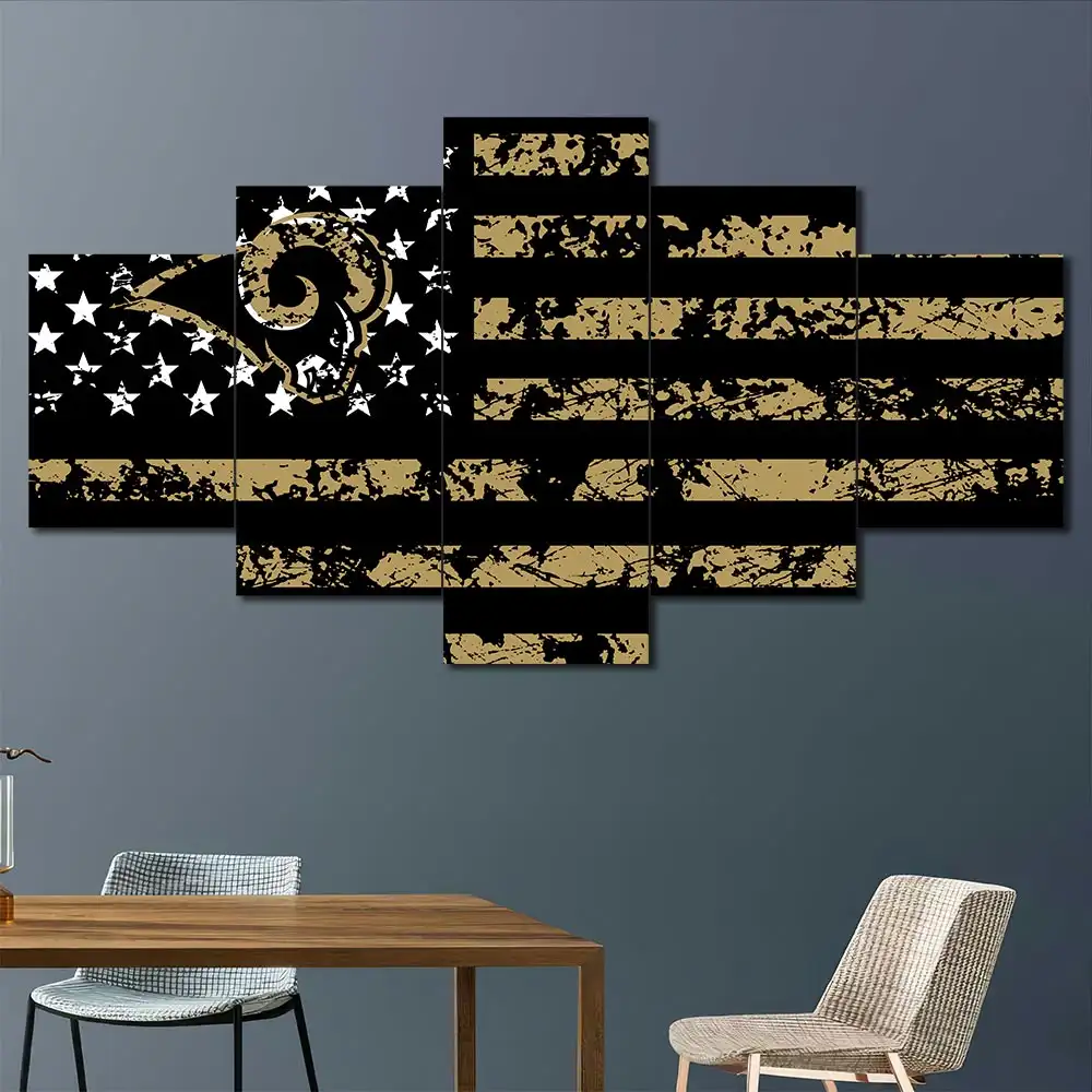 Los Angeles Rams American Flag Wall Art - Image 4
