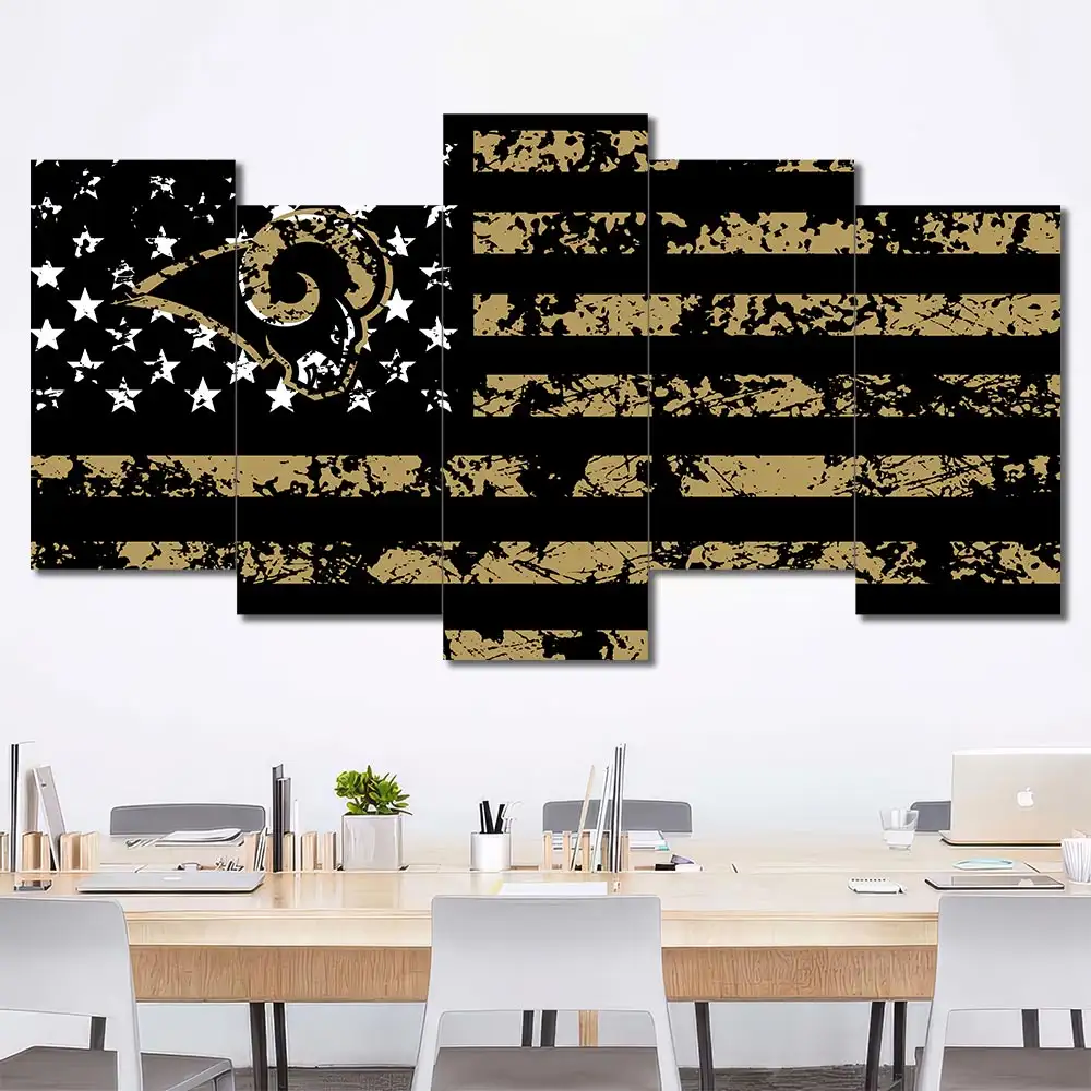 Los Angeles Rams American Flag Wall Art - Image 5