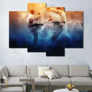 Martial Arts Flying Kick Wall Art