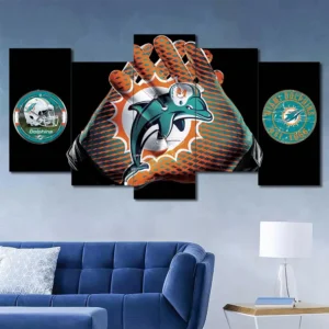Miami Dolphins Football Gloves Wall Art