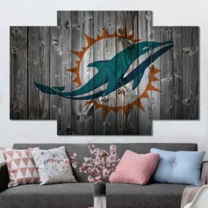 Miami Dolphins Rustic Logo Wall Art