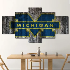 Michigan Wolverines Rustic Logo Wall Art