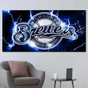 Milwaukee Brewers Lightning Logo Wall Art