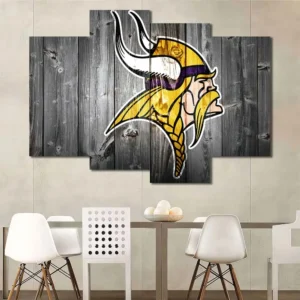Minnesota Vikings Rustic Logo Wall Art