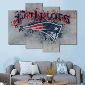 New England Patriots Grunge Logo Wall Art