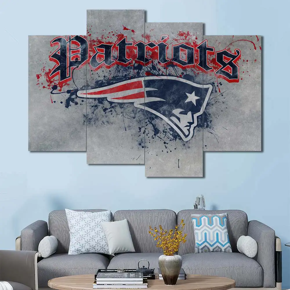 New England Patriots Grunge Logo Wall Art