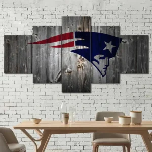 New England Patriots Rustic Logo Wall Art