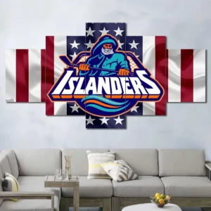 New York Islanders American Flag Wall Art