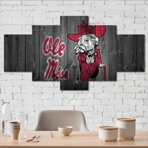 Ole Miss Rebels Rustic Mascot Wall Art
