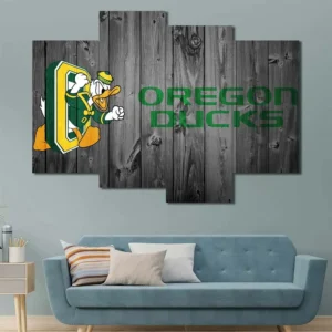 Oregon Ducks Rustic Mascot Logo Wall Art