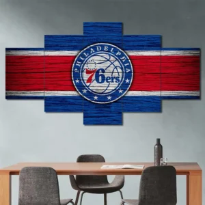 Philadelphia 76ers Rustic Logo Wall Art