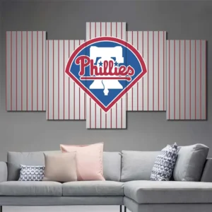 Philadelphia Phillies Retro Stripe Logo Wall Art