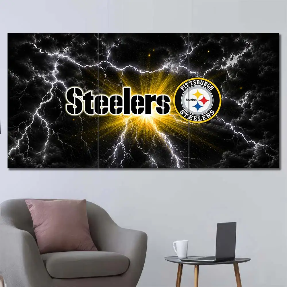 Pittsburgh Steelers Lightning Logo Wall Art - Image 2