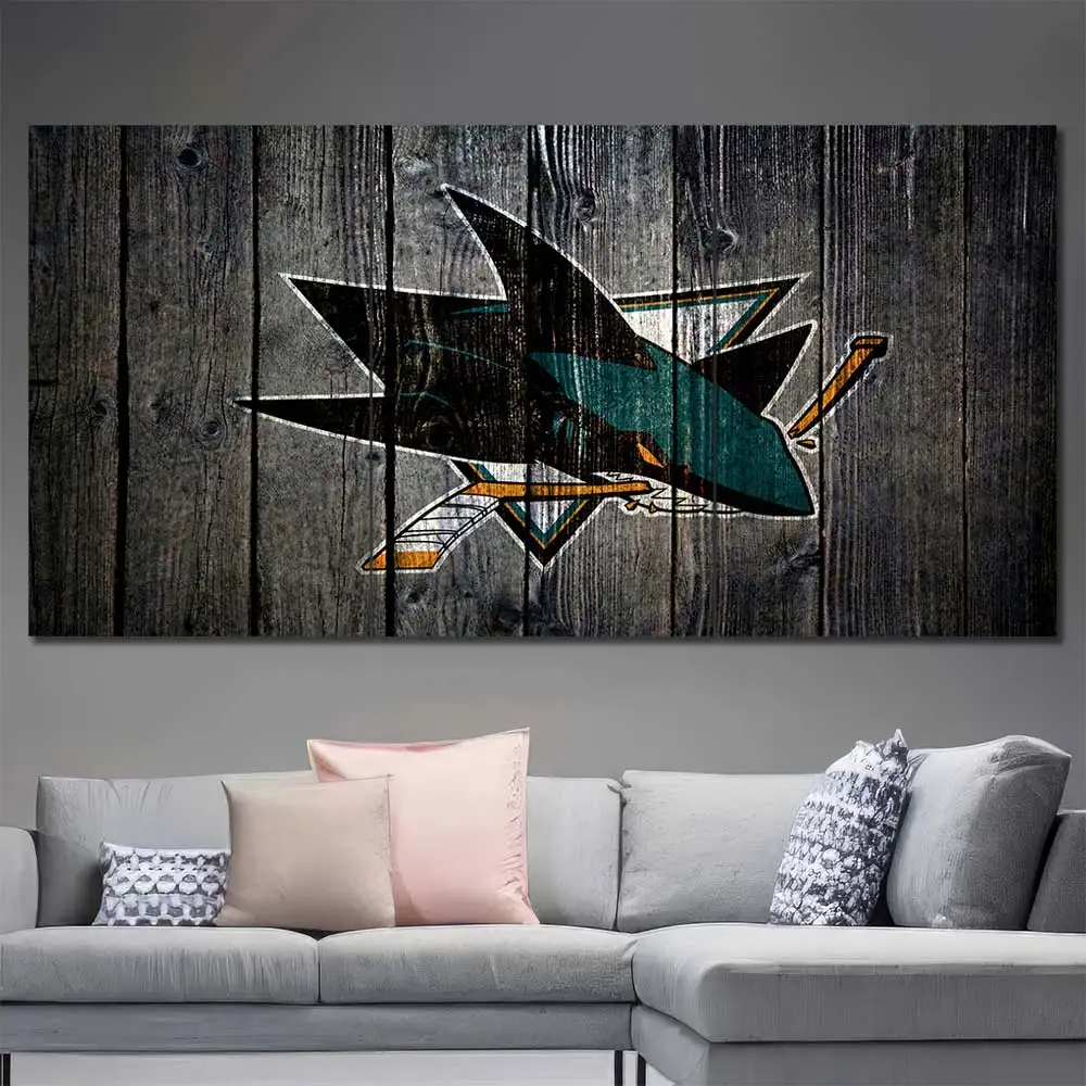 San Jose Sharks Rustic Logo Wall Art - Image 2