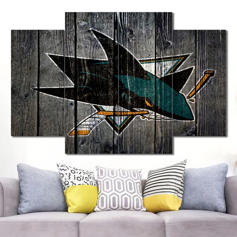 San Jose Sharks Rustic Logo Wall Art - Image 3