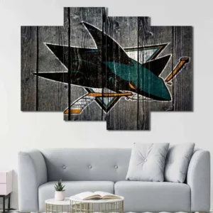 San Jose Sharks Rustic Logo Wall Art