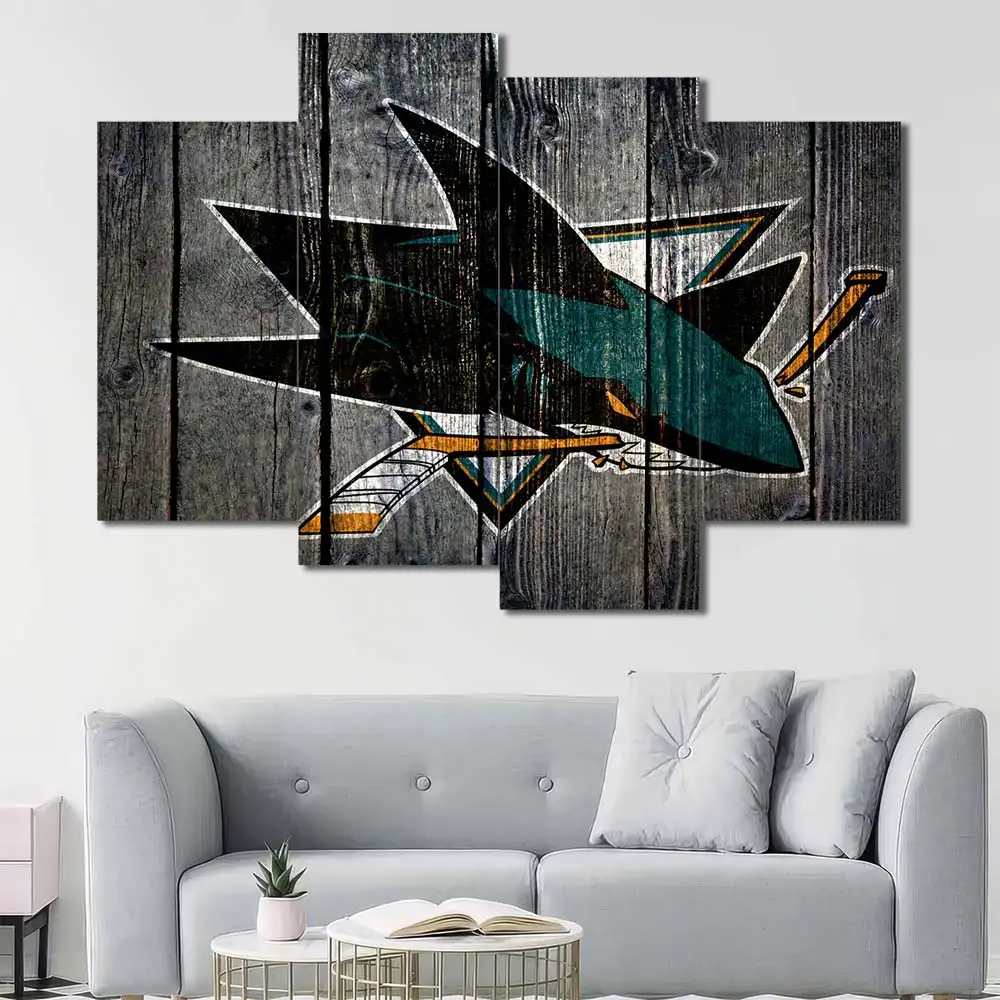 San Jose Sharks Rustic Logo Wall Art