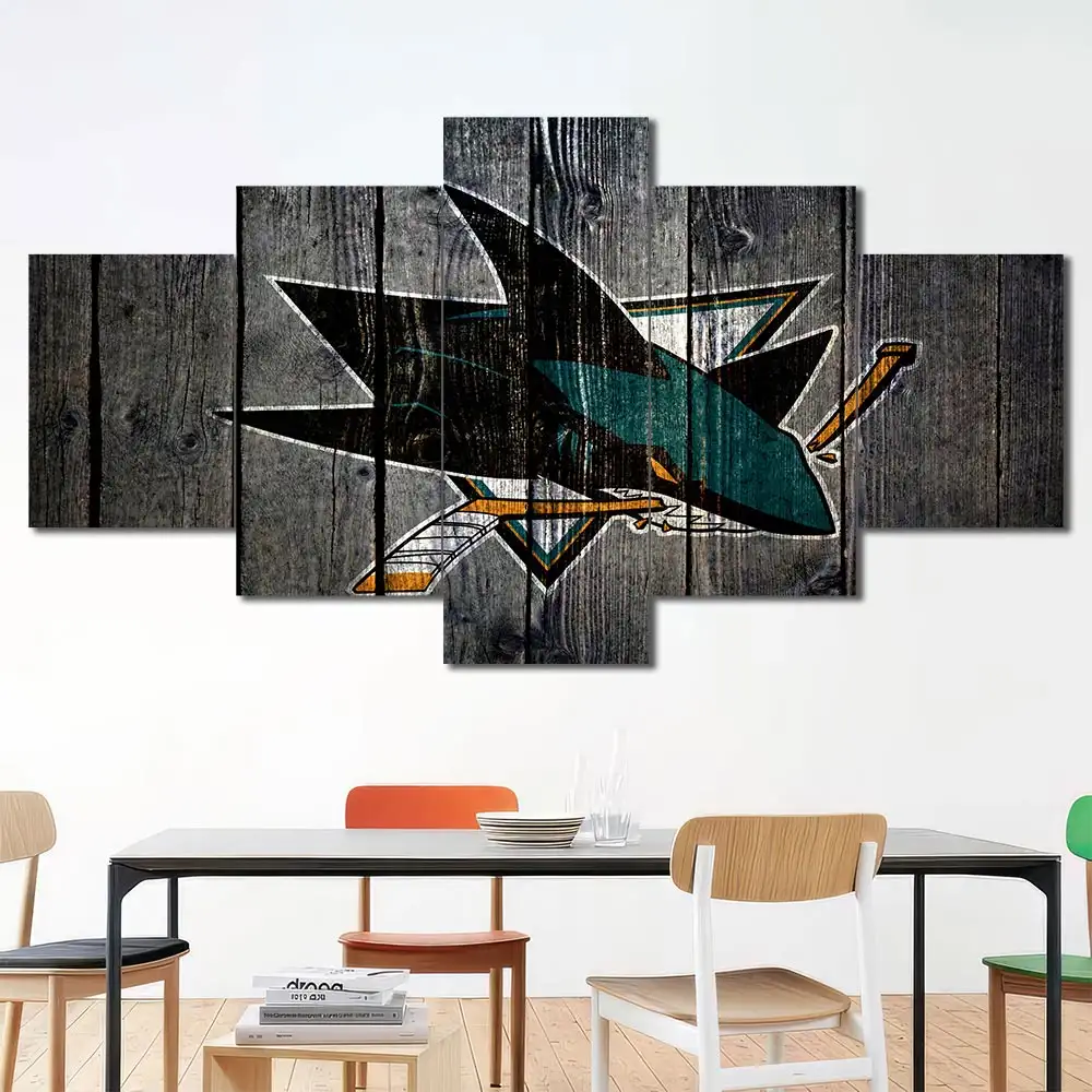 San Jose Sharks Rustic Logo Wall Art - Image 4