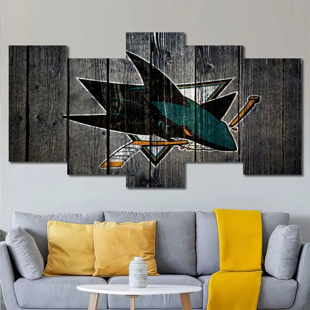 San Jose Sharks Rustic Logo Wall Art - Image 5