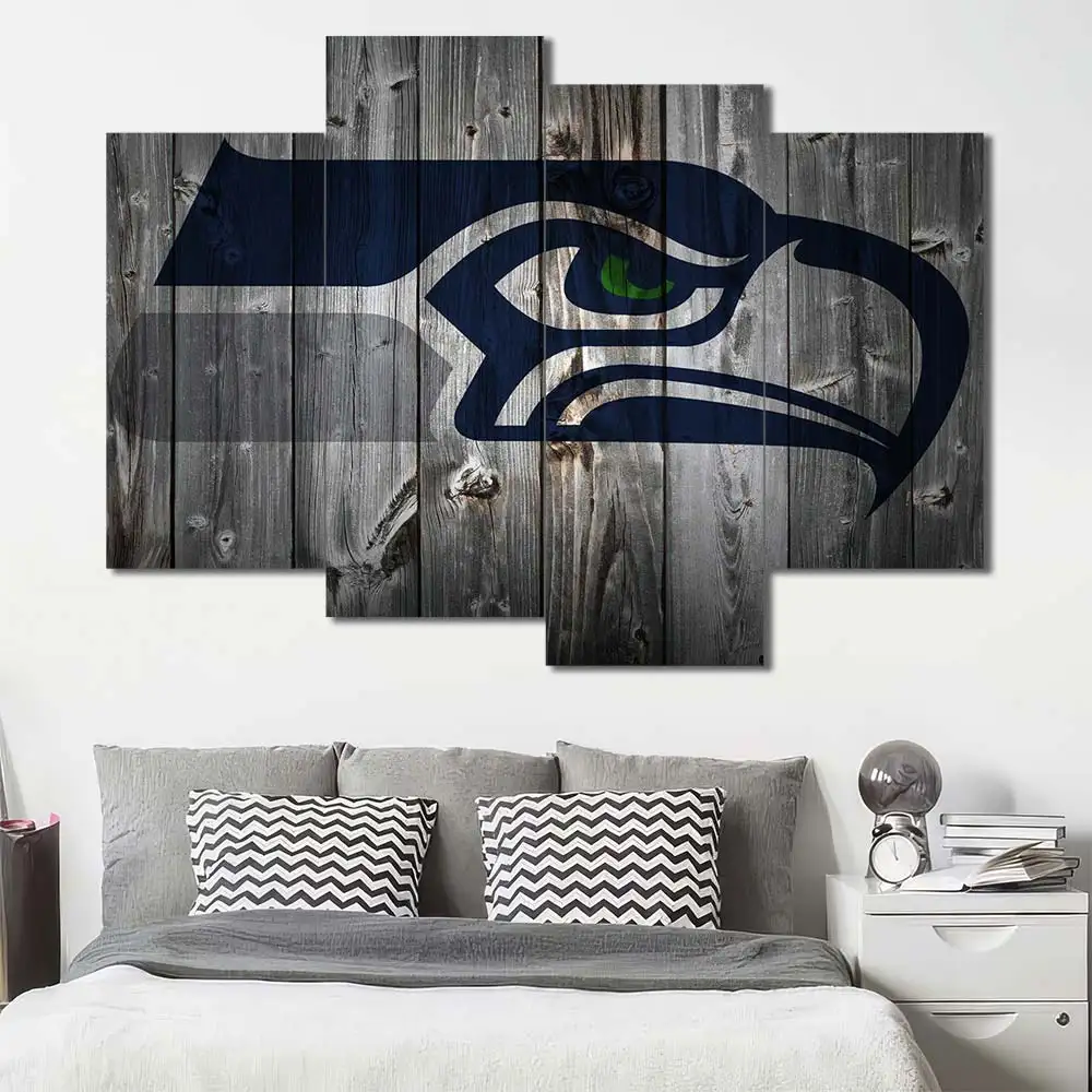 Seattle Seahawks Rustic Logo Wall Art