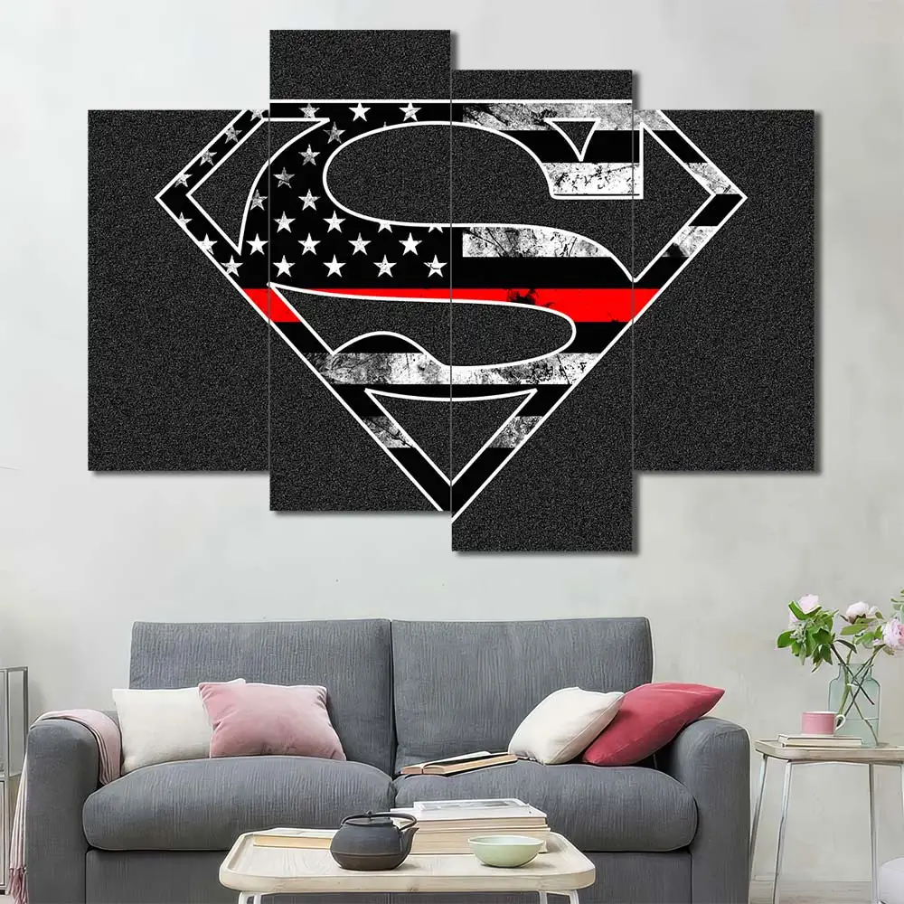 Superman American Flag Logo Wall Art