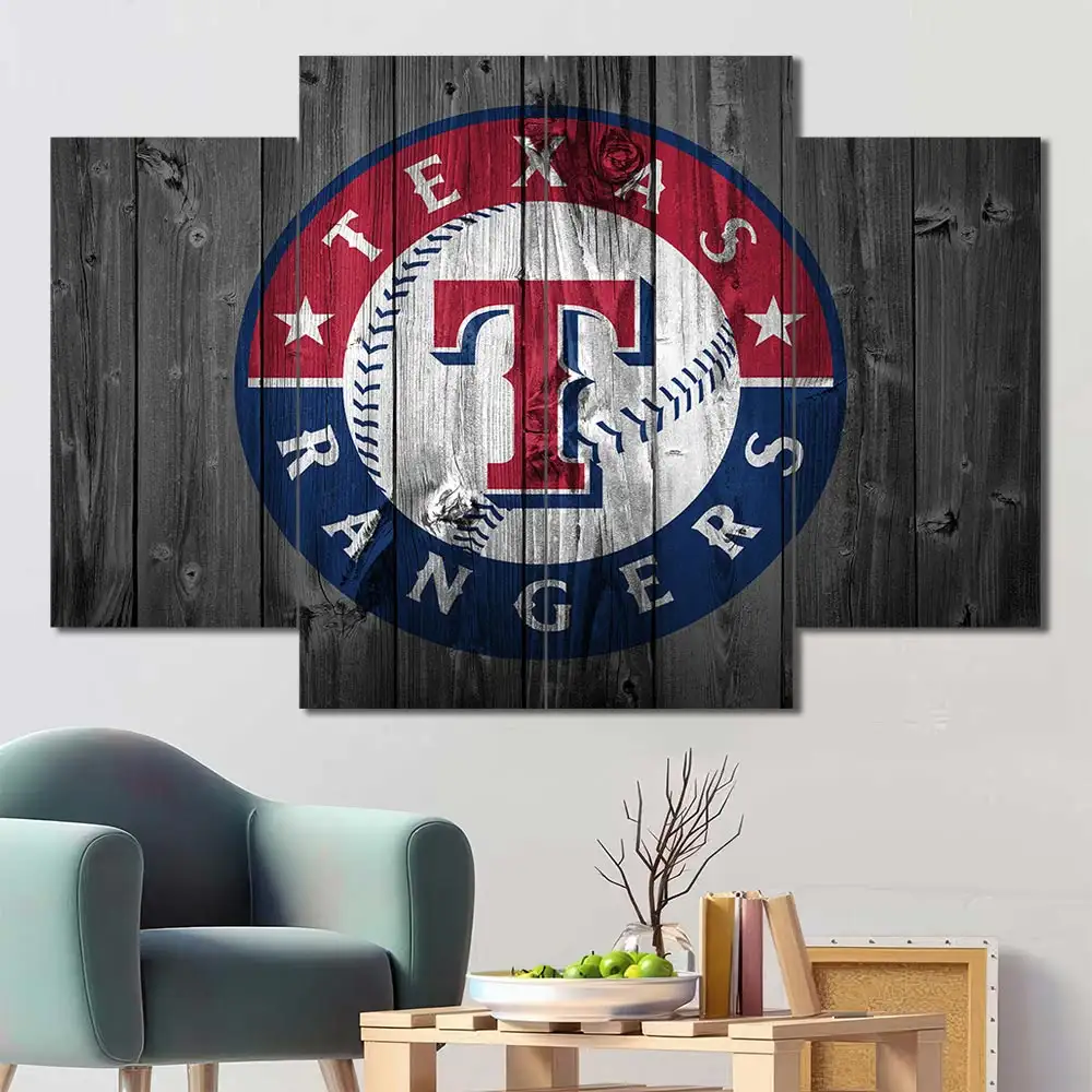 Texas Rangers Rustic Logo Wall Art - Image 3