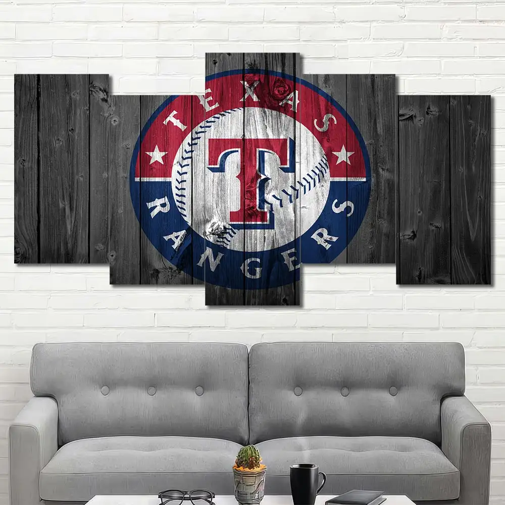 Texas Rangers Rustic Logo Wall Art