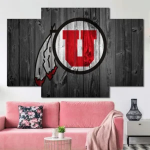 Utah Utes Rustic Logo Wall Art