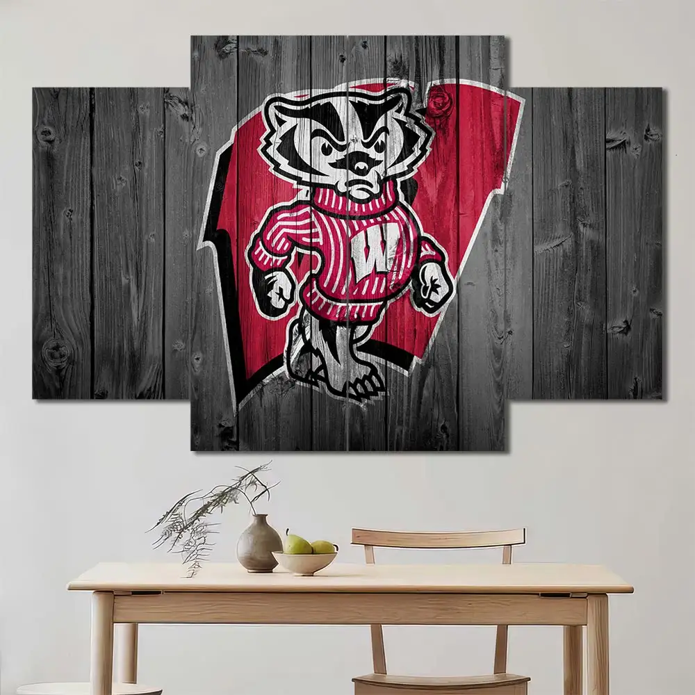Wisconsin Badgers Rustic Logo Wall Art - Image 3