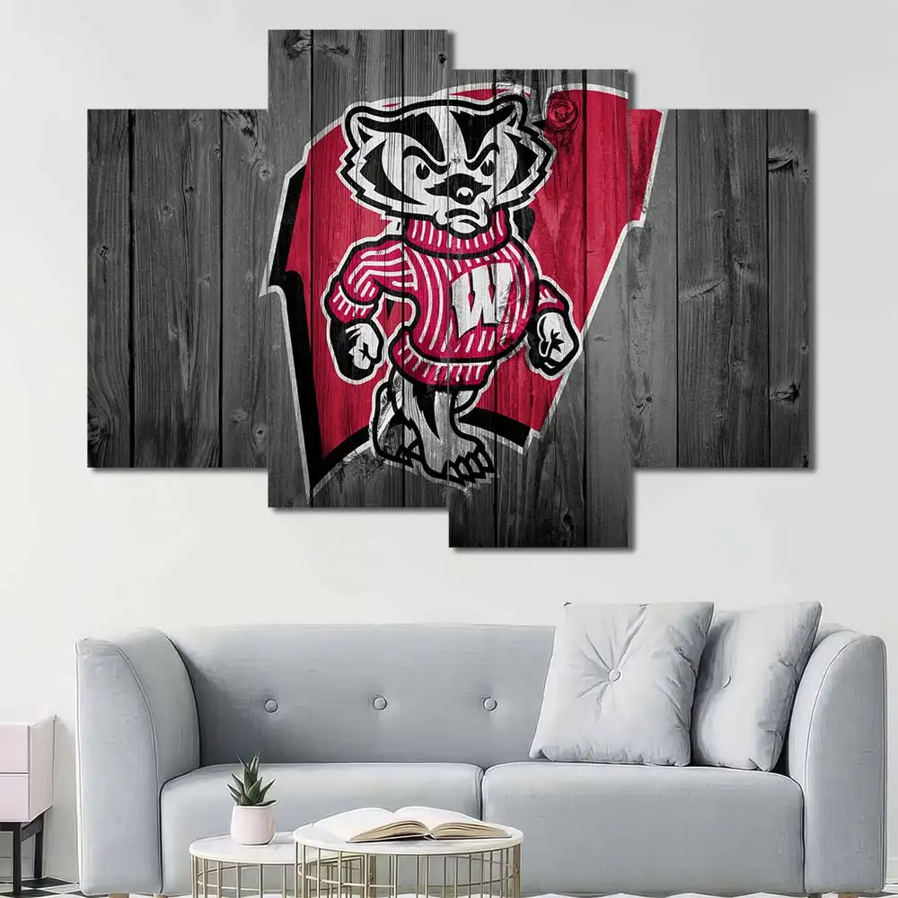 Wisconsin Badgers Rustic Logo Wall Art - Image 4