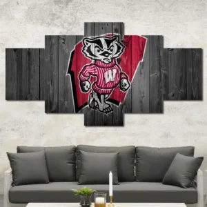 Wisconsin Badgers Rustic Logo Wall Art