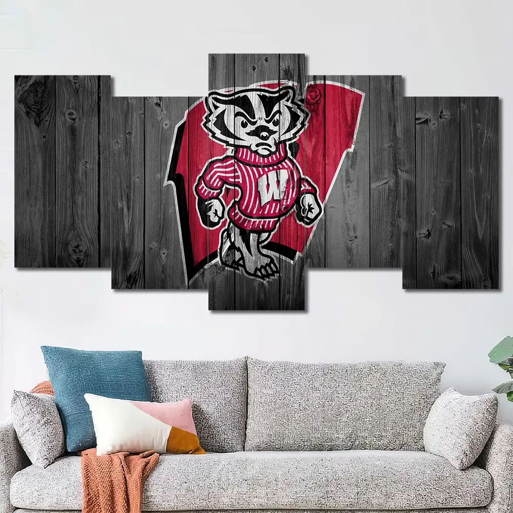 Wisconsin Badgers Rustic Logo Wall Art - Image 5